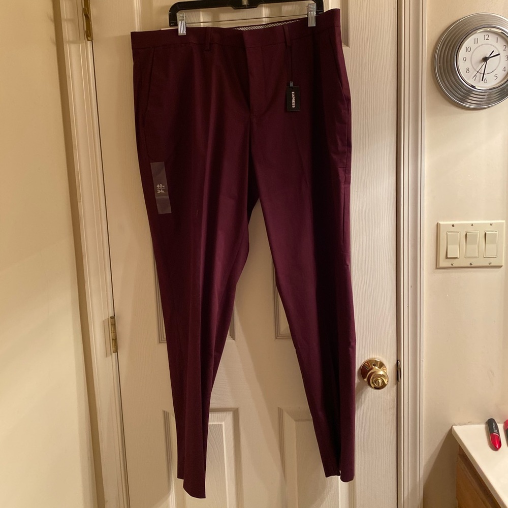 Express 40x34 slim fit maroon dress pants